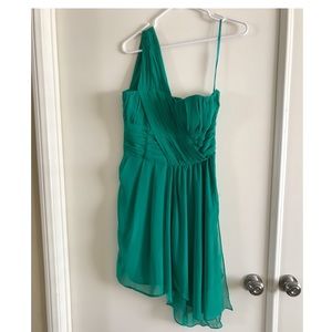 H&M Green one shoulder chiffon party dress